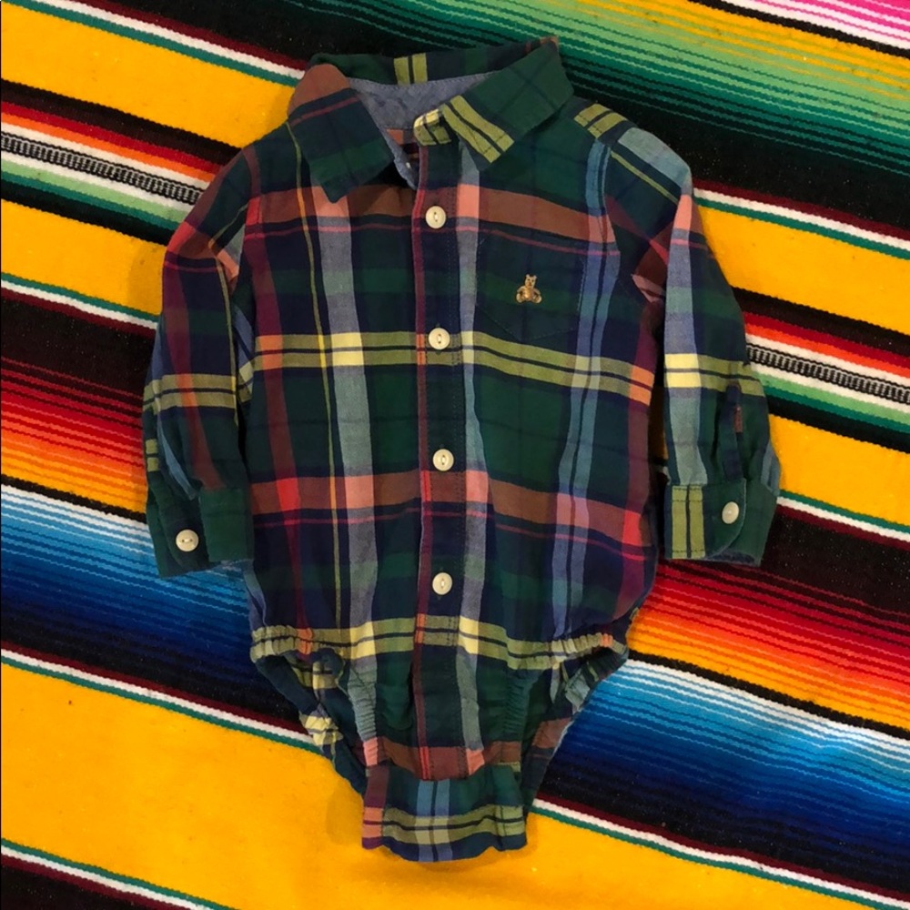 Baby Gap Plaid Button Down Onesie